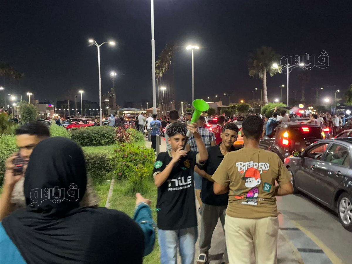 استمرار الاحتفالات ببورفؤاد لفوز المنتخب المصري على نظيره الاسترالي 