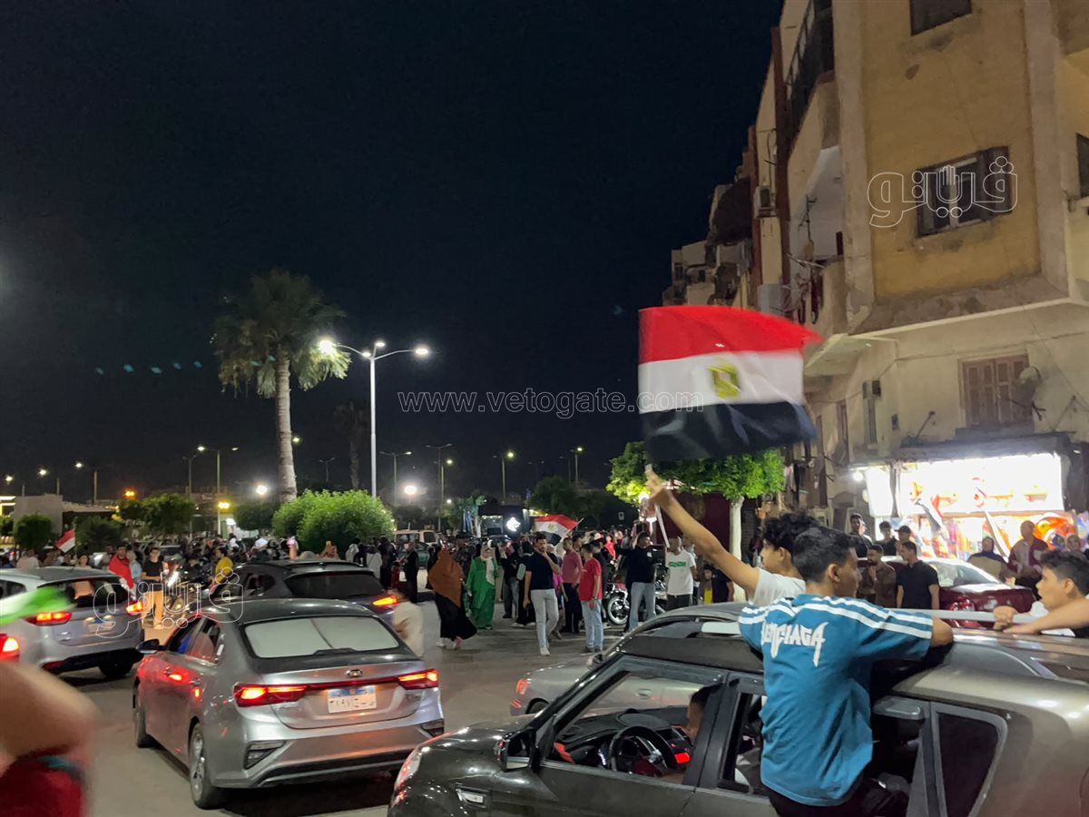استمرار الاحتفالات ببورفؤاد لفوز المنتخب المصري على نظيره الاسترالي 