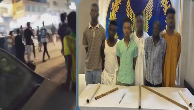 خلاف داخل مصنع يتحول إلى مشاجرة بالعصي في السلام.. والشرطة تنهي الواقعة بضبط 6 متهمين