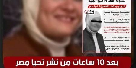 بعد 10 ساعات من انفراد تحيا مصر.. القبض على مديرة مكتب النائب أحمد الجبيلي بتهمة الاستيلاء على 17 مليون جنيه