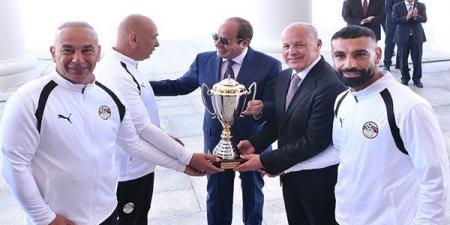 50 صورة ترصد استقبال السيسي للاعبي المنتخب الوطني لكرة القدم