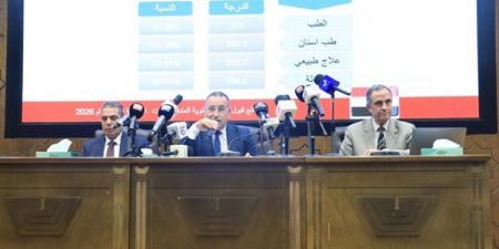 المنصورة وسوهاج تتصدران، الحد الأدني للصيدلة والعلاج الطبيعي بالجامعات المصرية