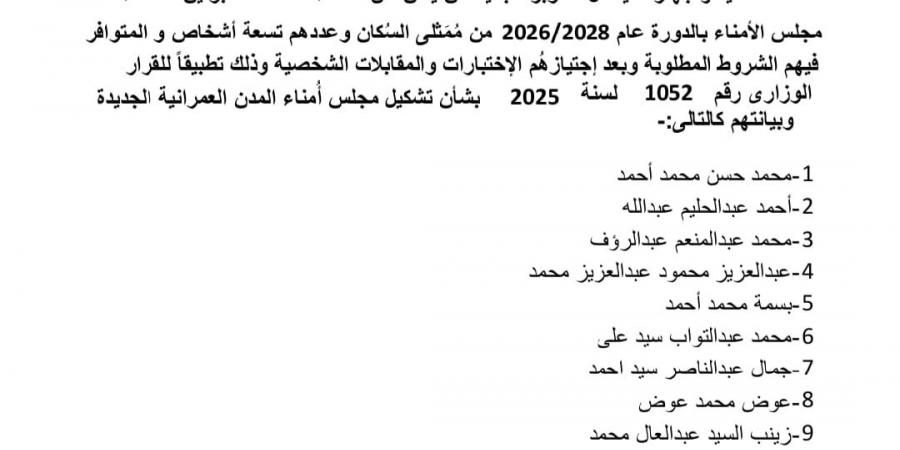 لدورة
      ثانية..
      اختيار
      الكاتب
      الصحفي
      عوض
      محمد
      عوض
      عضواً
      بـ«أمناء
      أكتوبر
      الجديدة»