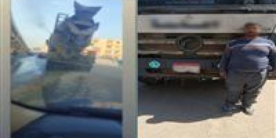 سائق خلاطة الخرسانة يهدد حياة المارة بالقاهرة